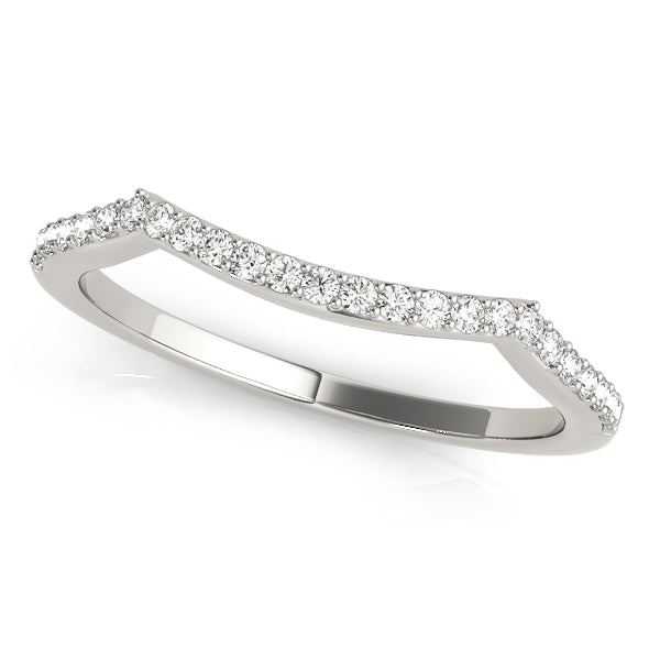1/8 ct tw Lab Grown Diamond Wedding Band in 14K White Gold