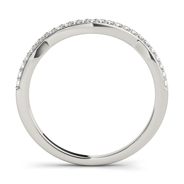 1/8 ct tw Lab Grown Diamond Wedding Band in 14K White Gold