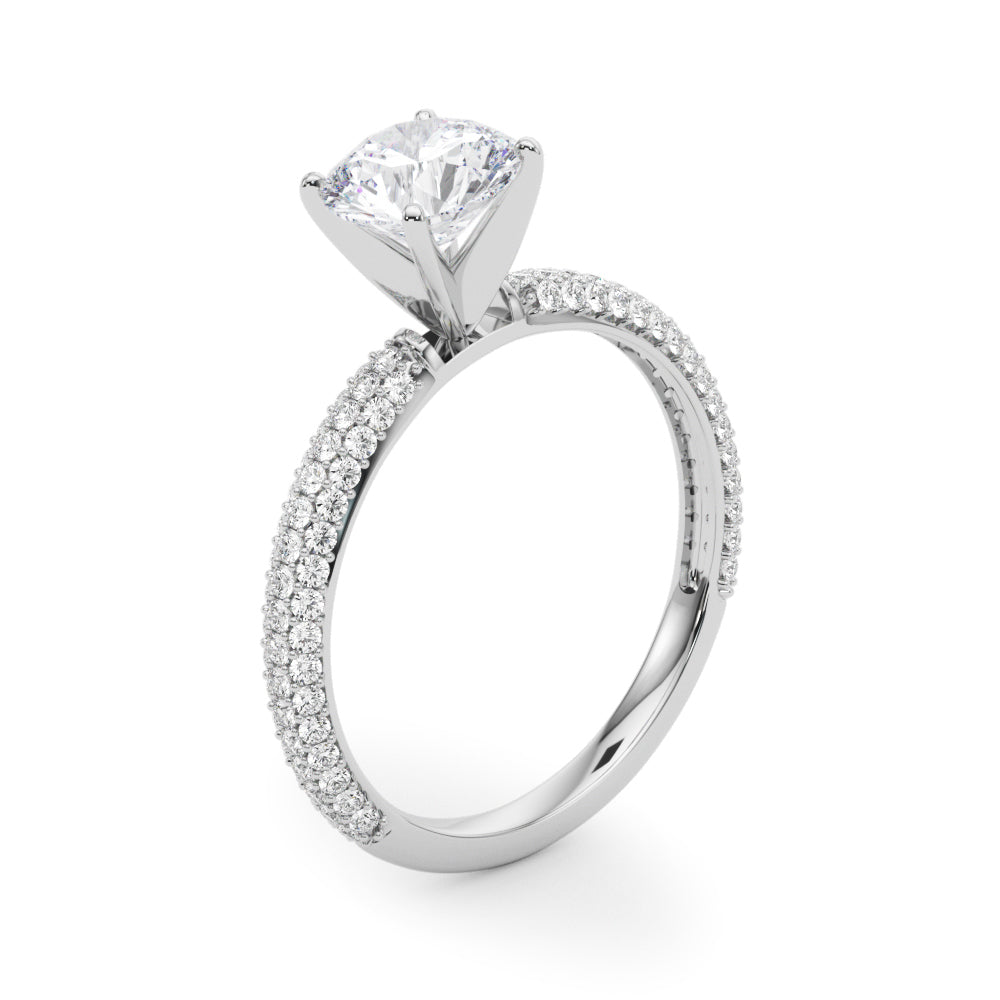 1/2 ct tw Lab Grown Diamond Pavé Engagement Ring Setting in 14K White Gold