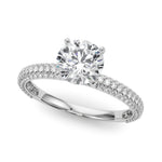 1/2 ct tw Lab Grown Diamond Pavé Engagement Ring Setting in 14K White Gold