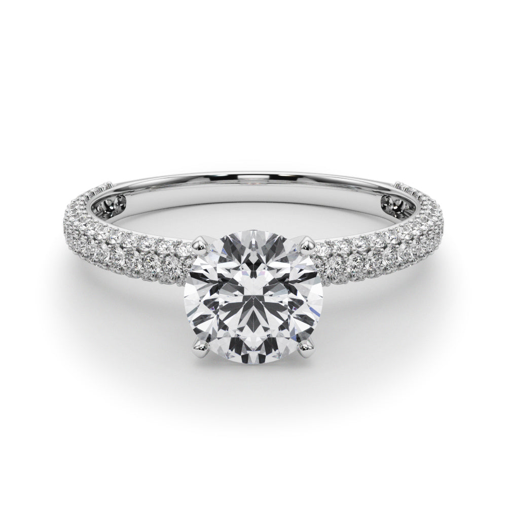 1/2 ct tw Lab Grown Diamond Pavé Engagement Ring Setting in 14K White Gold