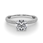 1/2 ct tw Lab Grown Diamond Pavé Engagement Ring Setting in 14K White Gold