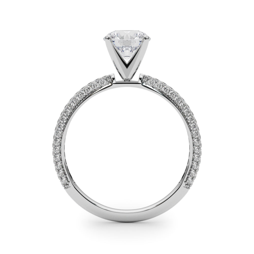 1/2 ct tw Lab Grown Diamond Pavé Engagement Ring Setting in 14K White Gold