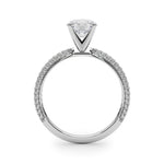 1/2 ct tw Lab Grown Diamond Pavé Engagement Ring Setting in 14K White Gold