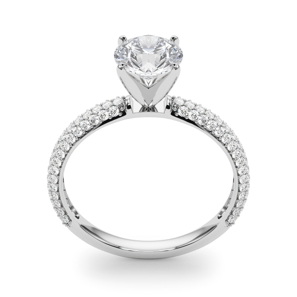 1/2 ct tw Lab Grown Diamond Pavé Engagement Ring Setting in 14K White Gold