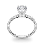 1/2 ct tw Lab Grown Diamond Pavé Engagement Ring Setting in 14K White Gold