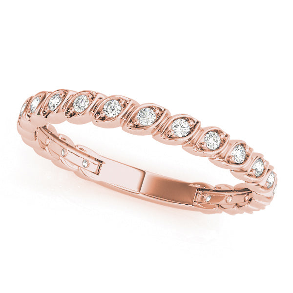 1/6 ct tw Lab Grown Diamond Wedding Band in 14K Rose Gold