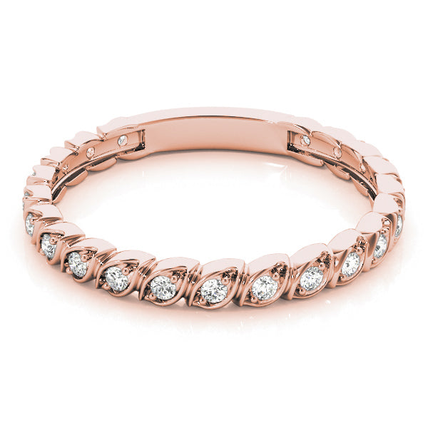 1/6 ct tw Lab Grown Diamond Wedding Band in 14K Rose Gold