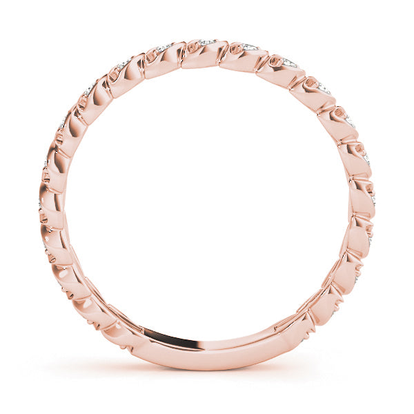 1/6 ct tw Lab Grown Diamond Wedding Band in 14K Rose Gold