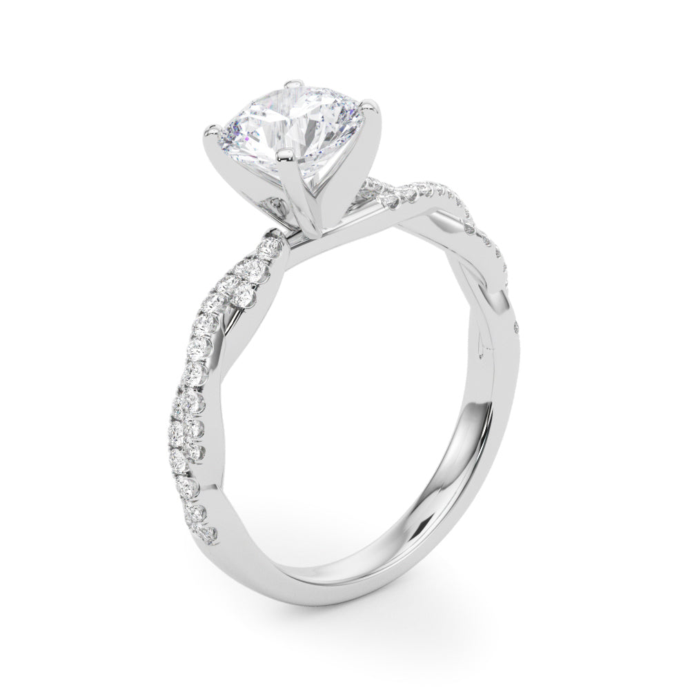 1/5 ct tw Lab Grown Diamond Engagement Ring Setting in 14K White Gold