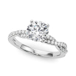 1/5 ct tw Lab Grown Diamond Engagement Ring Setting in 14K White Gold