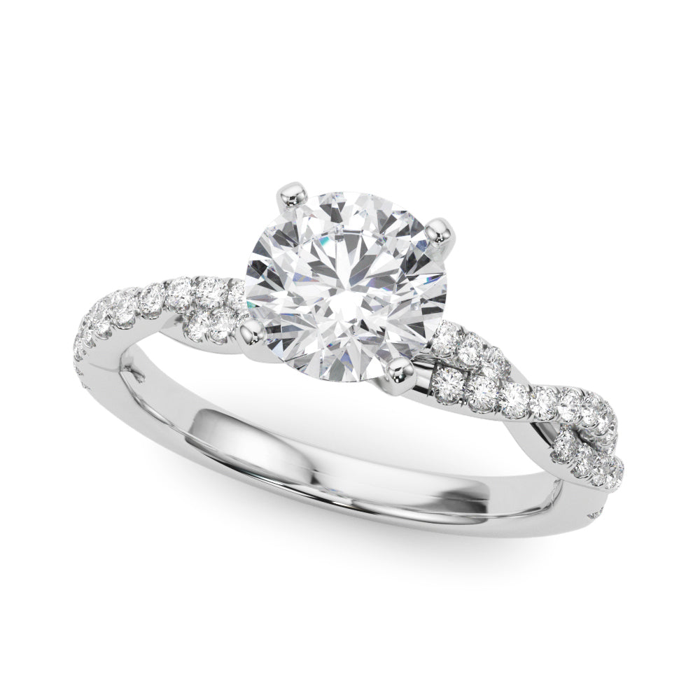 1/5 ct tw Lab Grown Diamond Engagement Ring Setting in 14K White Gold