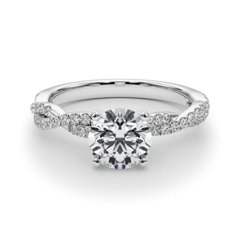 1/5 ct tw Lab Grown Diamond Engagement Ring Setting in 14K White Gold