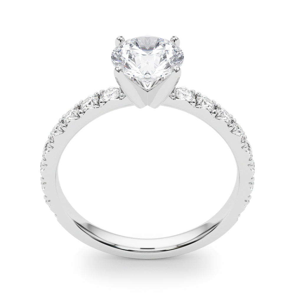 1 ct Round Lab Grown Diamond Engagement Ring Setting in 14K White Gold