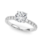 1 ct Round Lab Grown Diamond Engagement Ring Setting in 14K White Gold