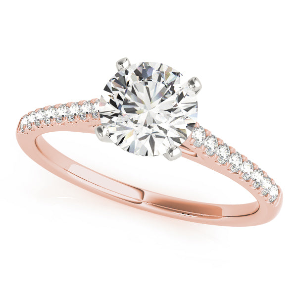 1/6 ct tw Lab Grown Diamond Engagement Ring Setting in 14K Rose Gold