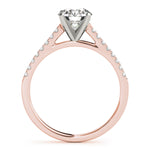 1/6 ct tw Lab Grown Diamond Engagement Ring Setting in 14K Rose Gold