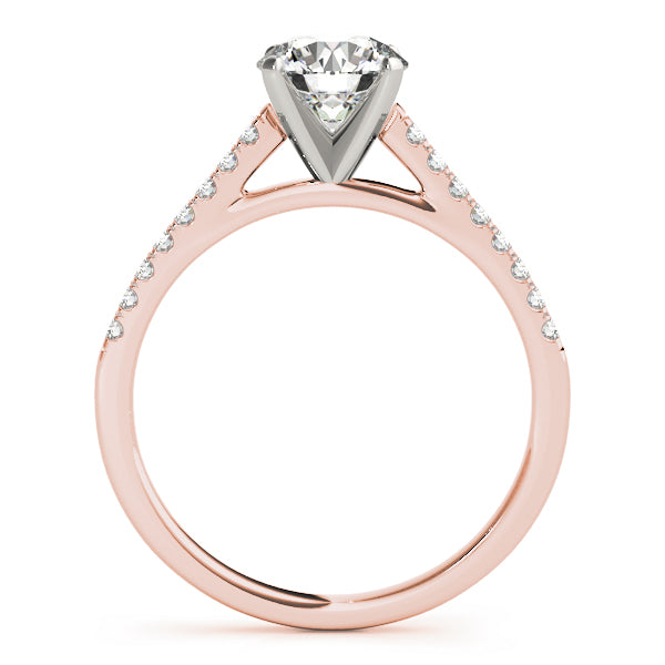 1/6 ct tw Lab Grown Diamond Engagement Ring Setting in 14K Rose Gold