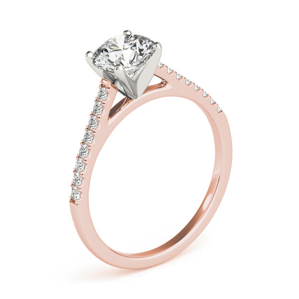1/6 ct tw Lab Grown Diamond Engagement Ring Setting in 14K Rose Gold