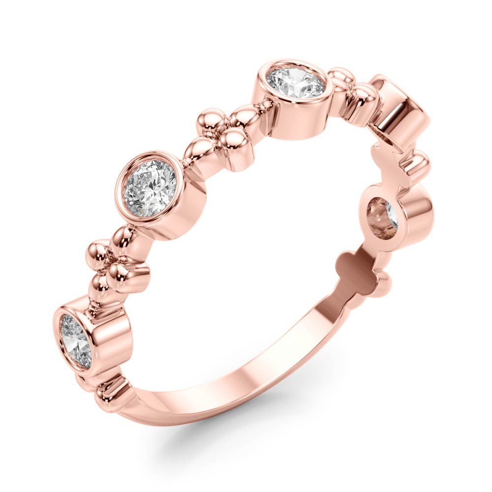 3/8 ct tw Lab Grown Diamond Wedding Band in 14K Rose Gold