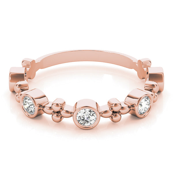 3/8 ct tw Lab Grown Diamond Wedding Band in 14K Rose Gold