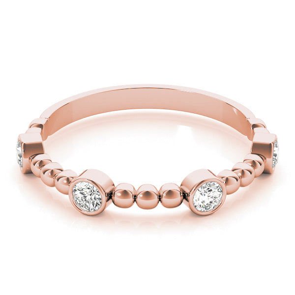 1/4 ct tw Lab Grown Diamond Wedding Band in 14K Rose Gold