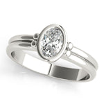 Oval Lab Grown Diamond Solitaire Engagement Ring in 14K gold and platinum
