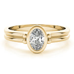 Oval Lab Grown Diamond Solitaire Engagement Ring — Picasso Gold & Diamond