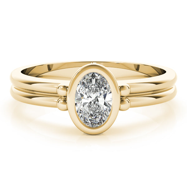 Oval Lab Grown Diamond Solitaire Engagement Ring — Picasso Gold & Diamond