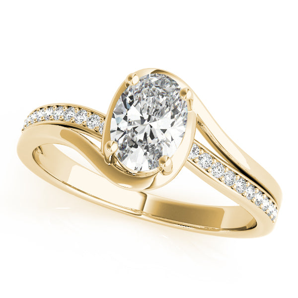 Oval Bypass Lab Grown Diamond Engagement Ring - VS1 D/E/F | 14K & 18K Gold | 14K White Gold | Oval Lab Diamond | Picasso Gold & Diamond Chicago
