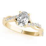 Oval Twisted Shank Lab Grown Diamond Engagement Ring - VS1 D/E/F | 14K & 18K Gold | 14K White Gold | Oval Lab Diamond | Picasso Gold & Diamond Chicago