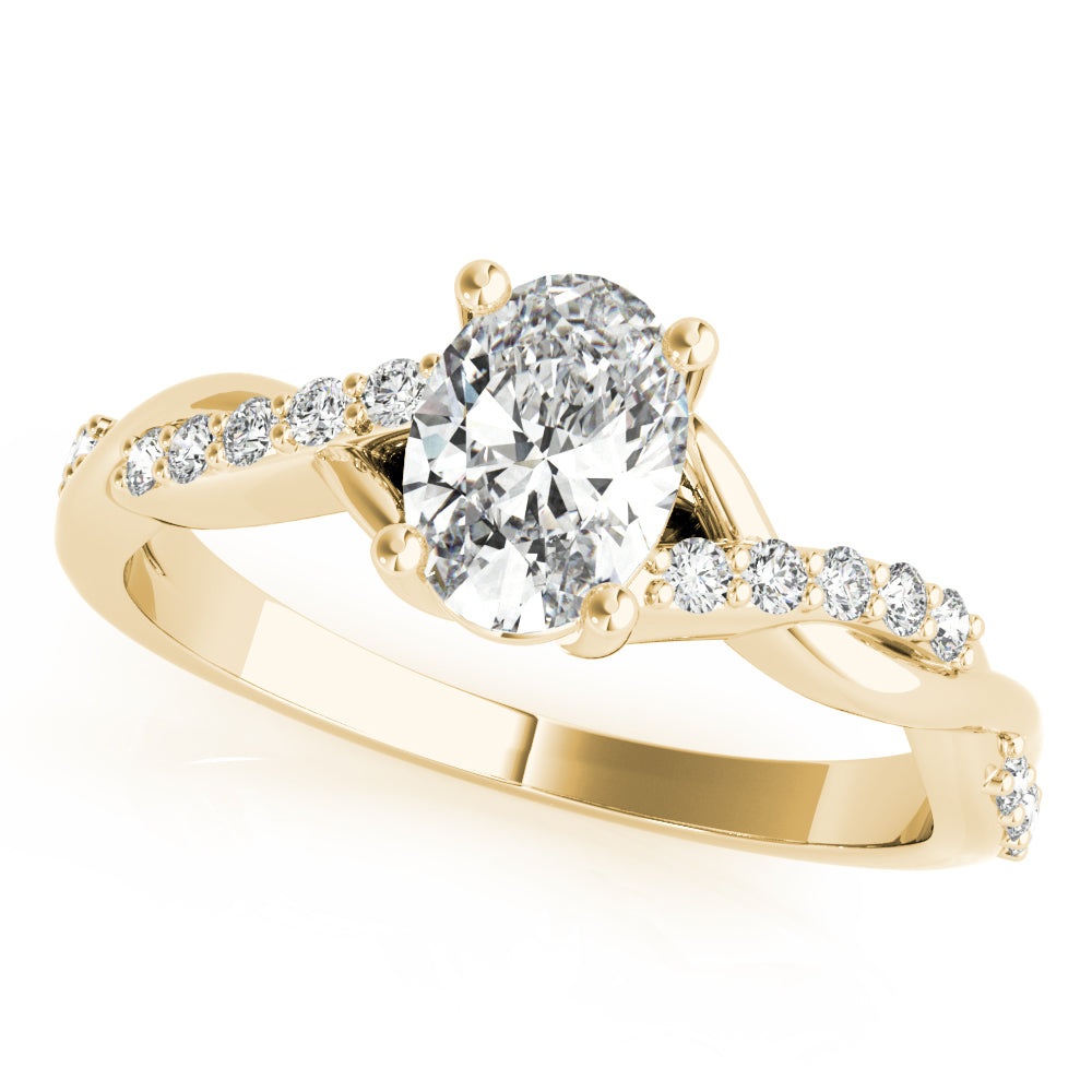Oval Twisted Shank Lab Grown Diamond Engagement Ring - VS1 D/E/F | 14K & 18K Gold | 14K White Gold | Oval Lab Diamond | Picasso Gold & Diamond Chicago