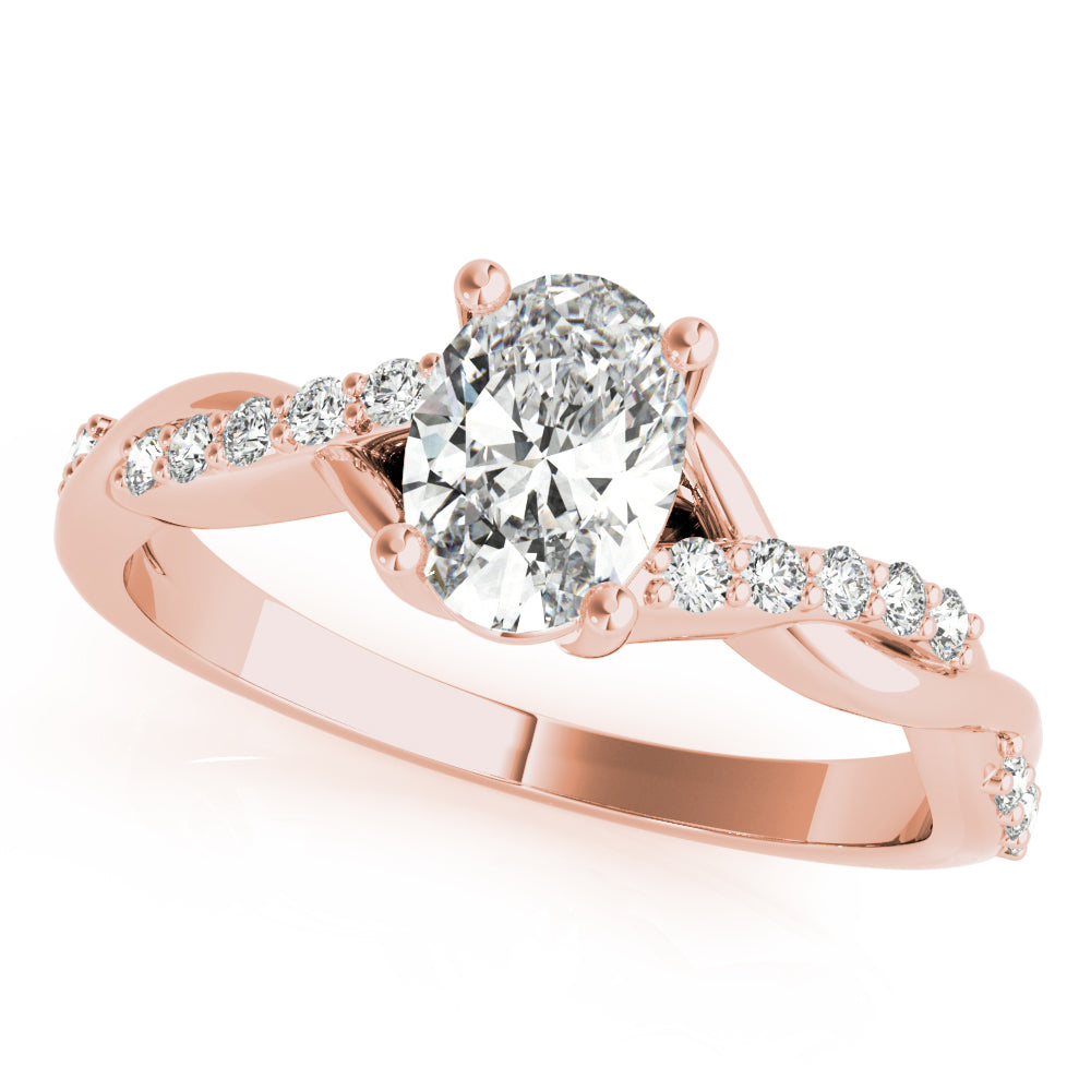 Oval Twisted Shank Lab Grown Diamond Engagement Ring - VS1 D/E/F | 14K & 18K Gold | 14K White Gold | Oval Lab Diamond | Picasso Gold & Diamond Chicago