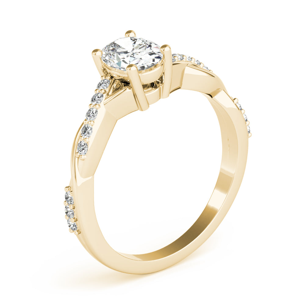 Oval Twisted Shank Lab Grown Diamond Engagement Ring - VS1 D/E/F | 14K & 18K Gold | 14K White Gold | Oval Lab Diamond | Picasso Gold & Diamond Chicago