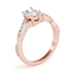 Oval Twisted Shank Lab Grown Diamond Engagement Ring - VS1 D/E/F | 14K & 18K Gold | 14K Yellow Gold | Oval Lab Diamond | Picasso Gold & Diamond Chicago