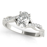 Oval Twisted Shank Lab Grown Diamond Engagement Ring - VS1 D/E/F | 14K & 18K Gold | 14K White Gold | Oval Lab Diamond | Picasso Gold & Diamond Chicago