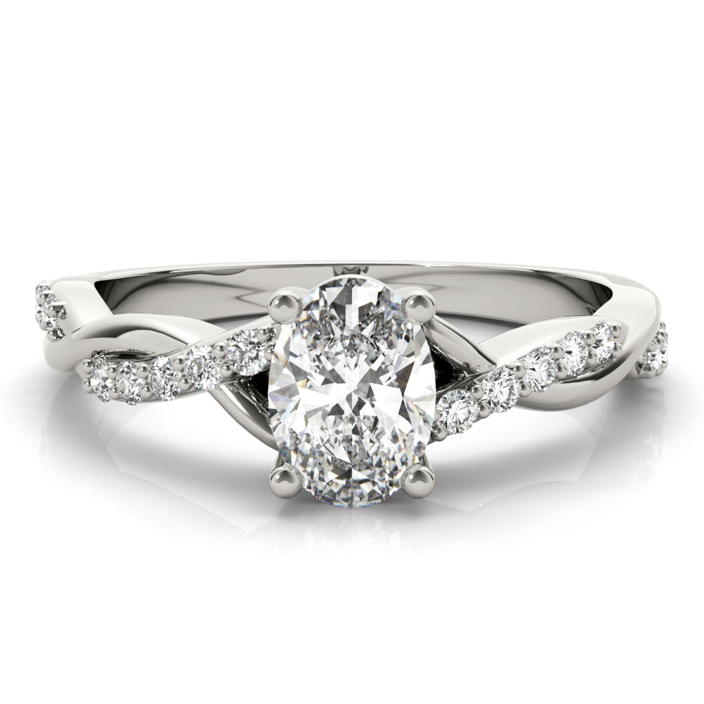 Oval Twisted Shank Lab Grown Diamond Engagement Ring - VS1 D/E/F | 14K & 18K Gold | 14K Rose Gold | Oval Lab Diamond | Picasso Gold & Diamond Chicago