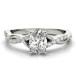 Oval Twisted Shank Lab Grown Diamond Engagement Ring - VS1 D/E/F | 14K & 18K Gold | 14K Rose Gold | Oval Lab Diamond | Picasso Gold & Diamond Chicago