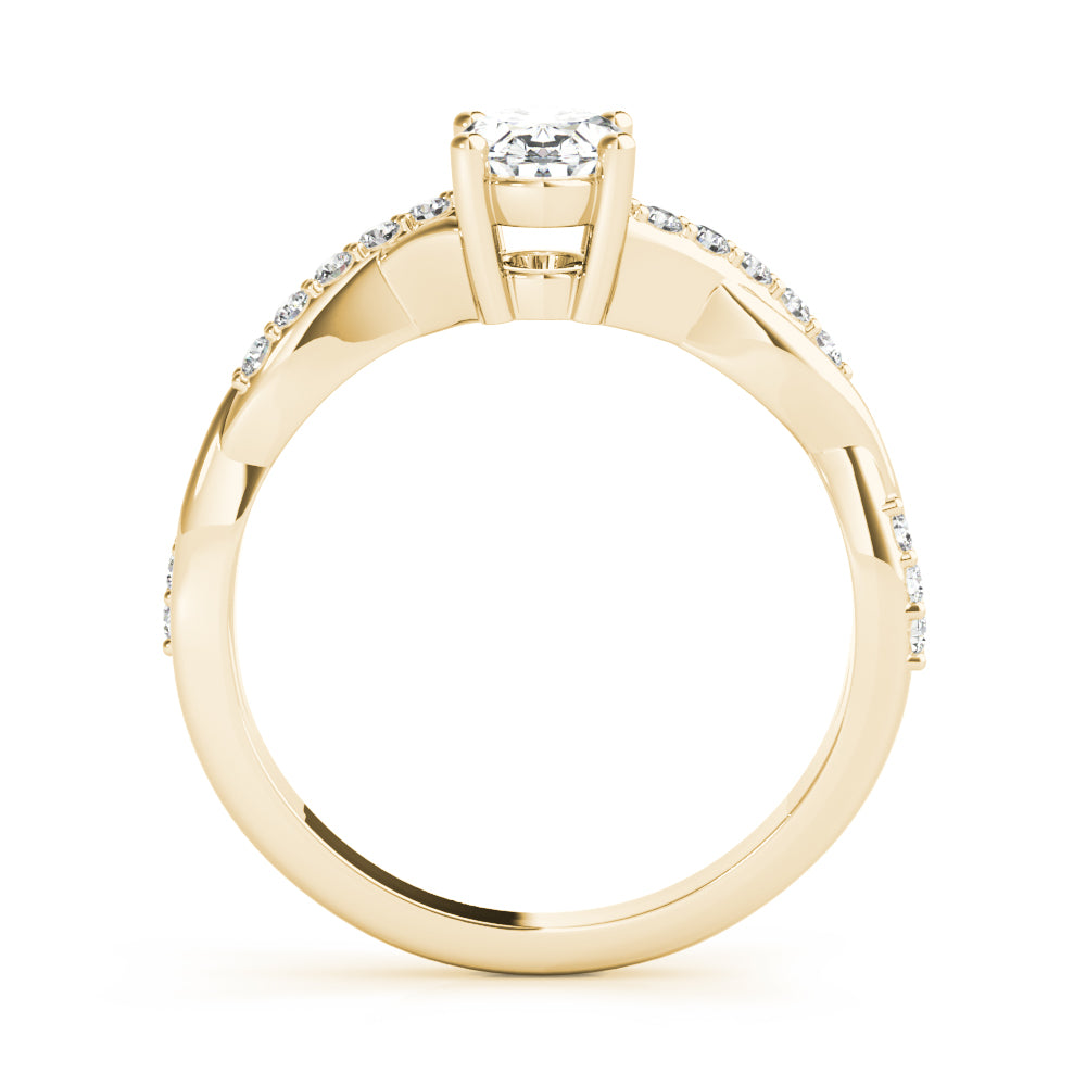 Oval Twisted Shank Lab Grown Diamond Engagement Ring - VS1 D/E/F | 14K & 18K Gold | 14K Rose Gold | Oval Lab Diamond | Picasso Gold & Diamond Chicago