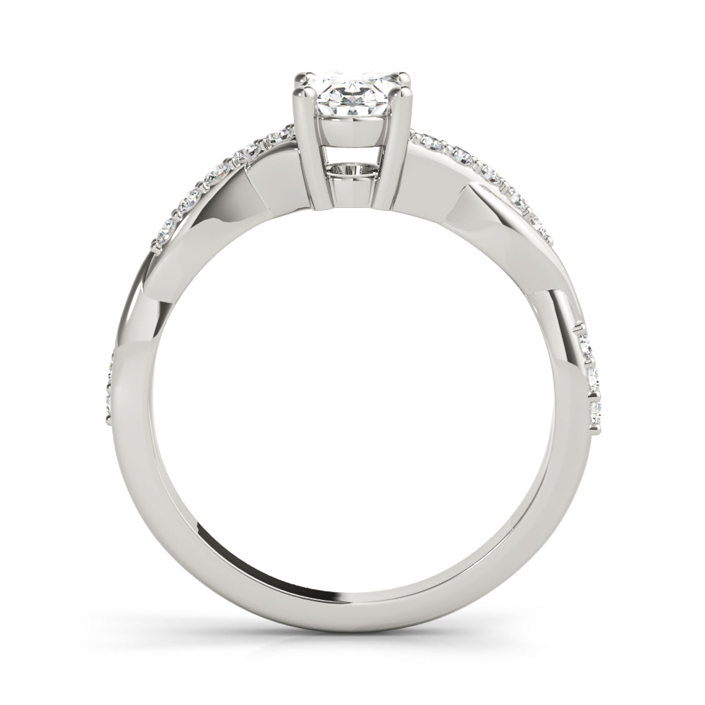 Oval Twisted Shank Lab Grown Diamond Engagement Ring - VS1 D/E/F | 14K & 18K Gold | 14K Rose Gold | Oval Lab Diamond | Picasso Gold & Diamond Chicago