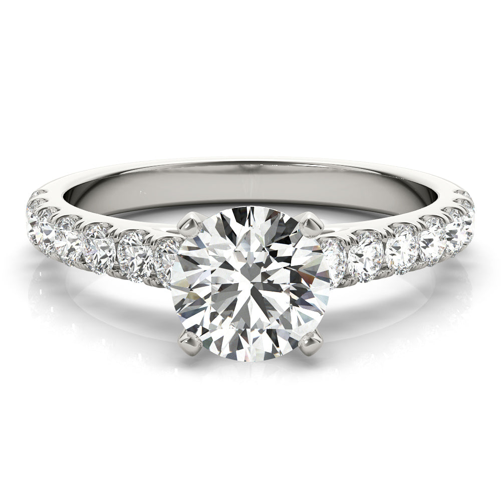 1/2 ct tw Round Lab Grown Diamond Wedding Band in 14K White Gold