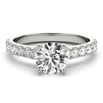 1/2 ct tw Round Lab Grown Diamond Wedding Band in 14K White Gold