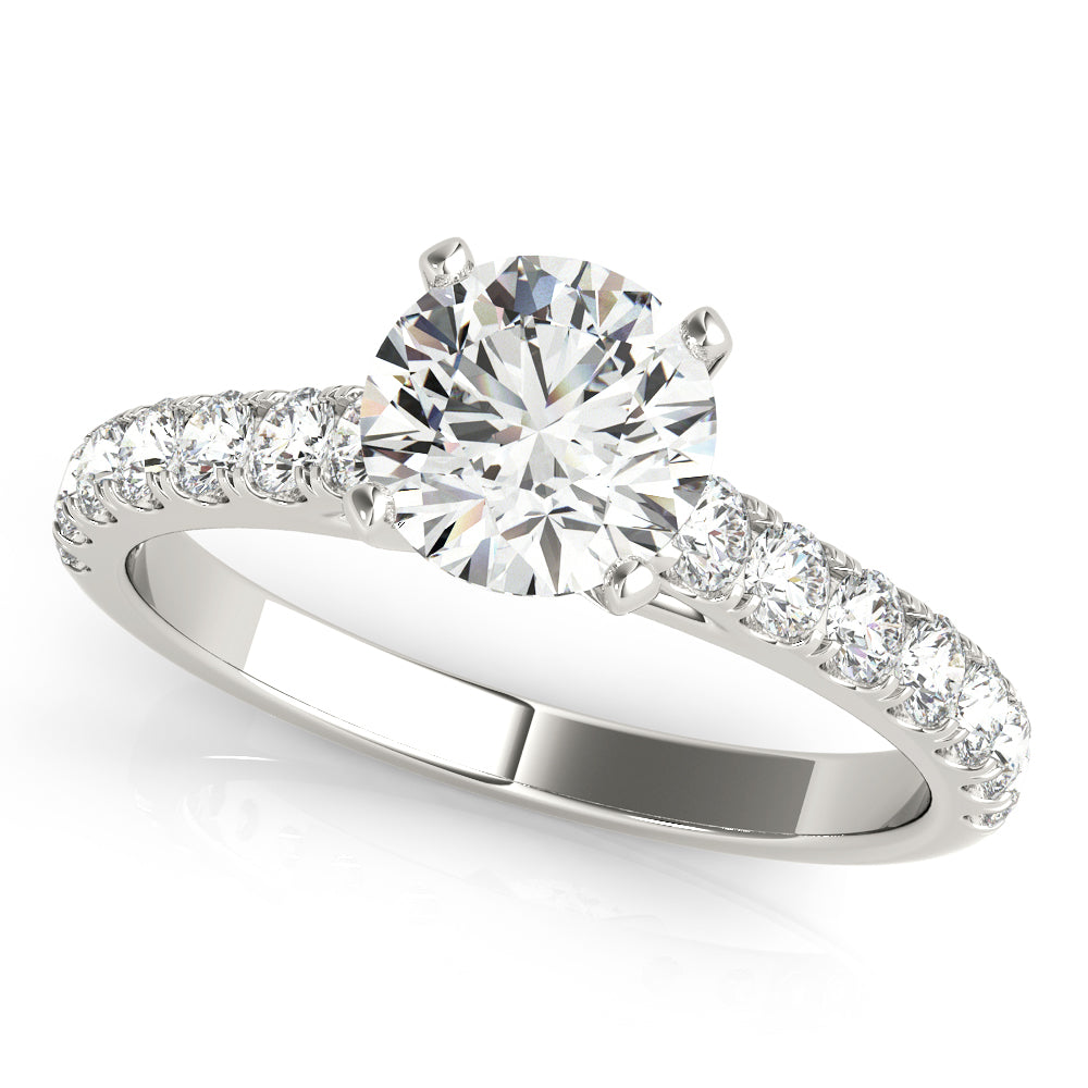 1/2 ct tw Round Lab Grown Diamond Wedding Band in 14K White Gold