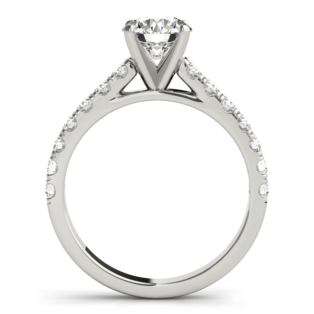 1/2 ct tw Round Lab Grown Diamond Wedding Band in 14K White Gold