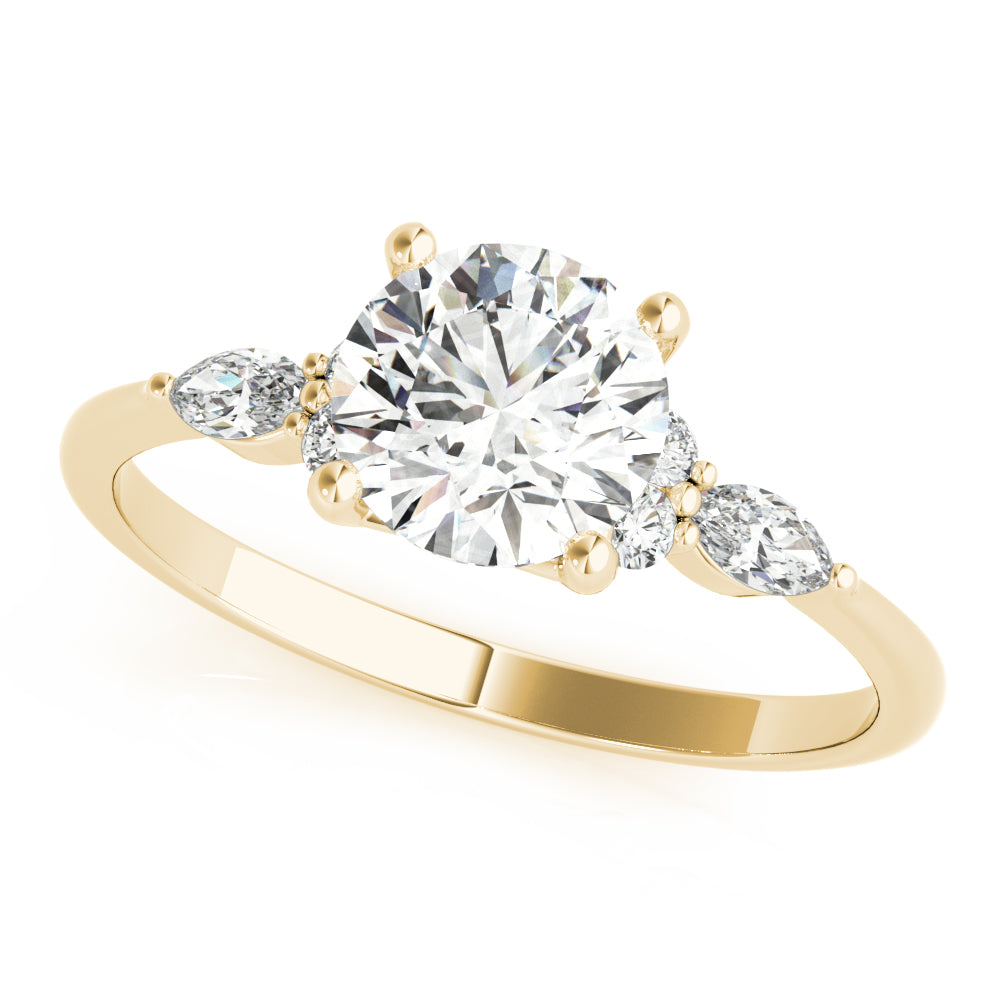 Round Cluster Lab Grown Diamond Engagement Ring - VS1 D/E/F | 14K & 18K Gold | 14K White Gold | Round Lab Diamond | Picasso Gold & Diamond Chicago