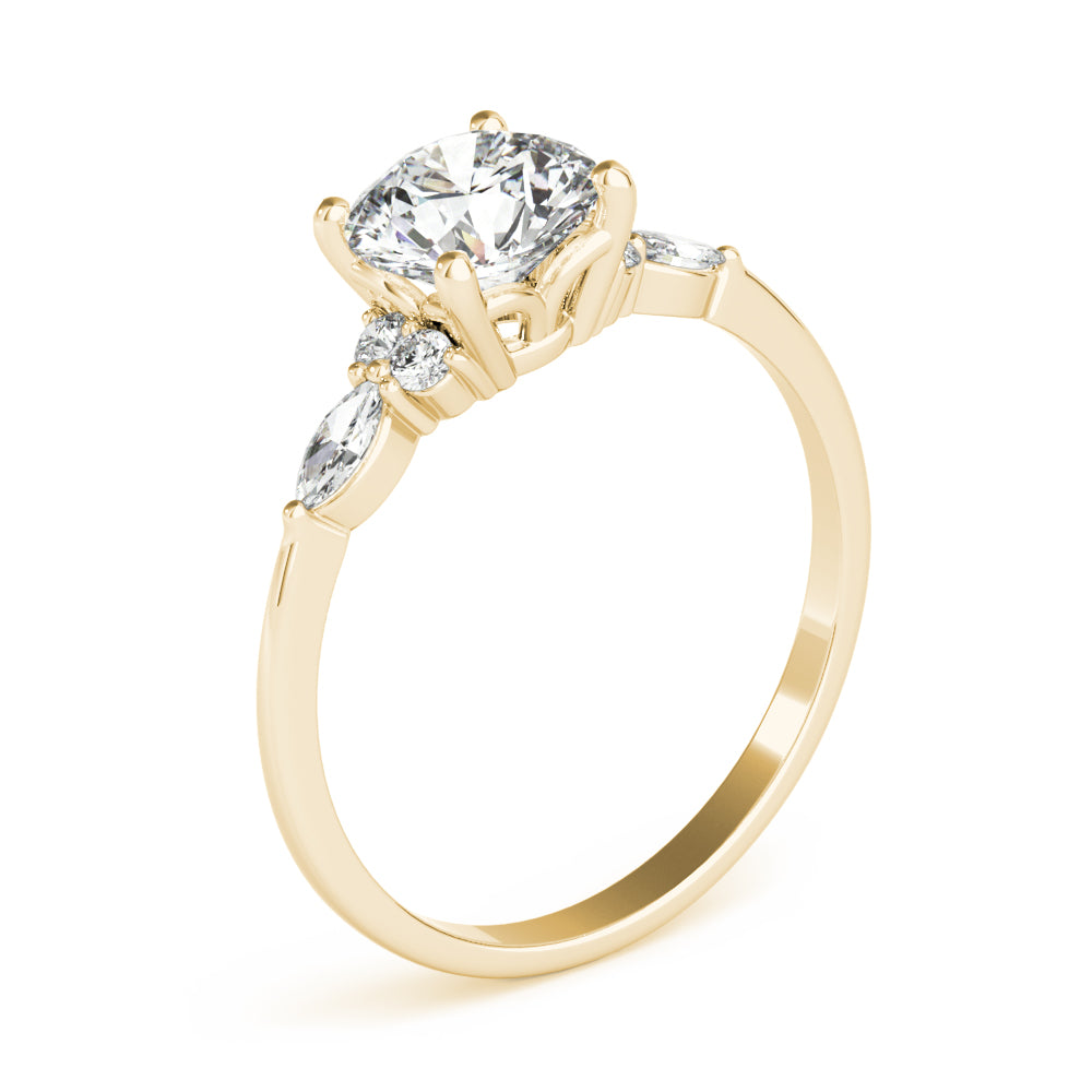 Round Cluster Lab Grown Diamond Engagement Ring - VS1 D/E/F | 14K & 18K Gold | 14K White Gold | Round Lab Diamond | Picasso Gold & Diamond Chicago