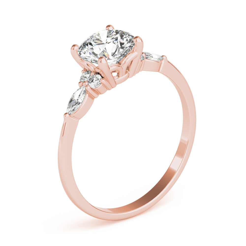 Round Cluster Lab Grown Diamond Engagement Ring - VS1 D/E/F | 14K & 18K Gold | 14K Yellow Gold | Round Lab Diamond | Picasso Gold & Diamond Chicago