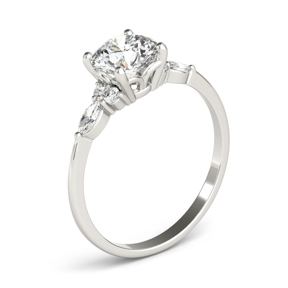 Round Cluster Lab Grown Diamond Engagement Ring - VS1 D/E/F | 14K & 18K Gold | 14K Yellow Gold | Round Lab Diamond | Picasso Gold & Diamond Chicago