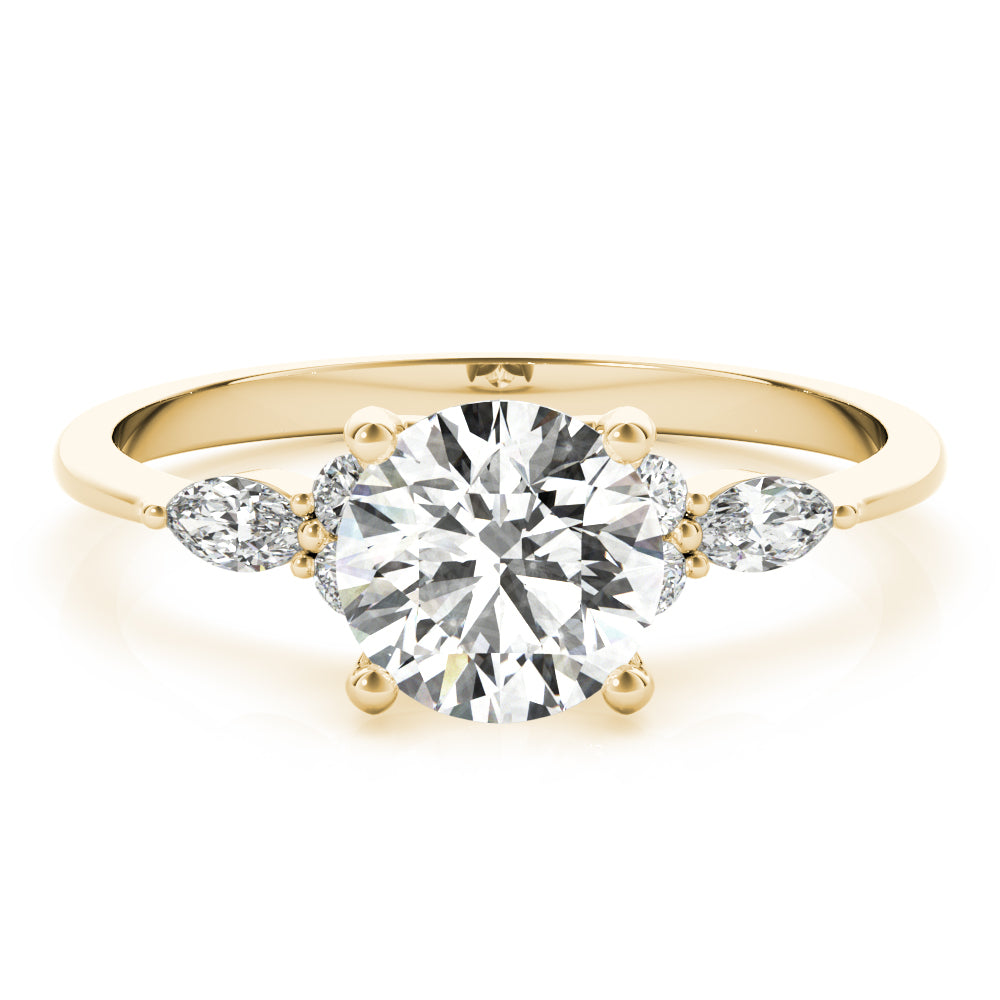 Round Cluster Lab Grown Diamond Engagement Ring - VS1 D/E/F | 14K & 18K Gold | 14K Yellow Gold | Round Lab Diamond | Picasso Gold & Diamond Chicago