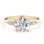 Round Cluster Lab Grown Diamond Engagement Ring - VS1 D/E/F | 14K & 18K Gold | 14K Yellow Gold | Round Lab Diamond | Picasso Gold & Diamond Chicago